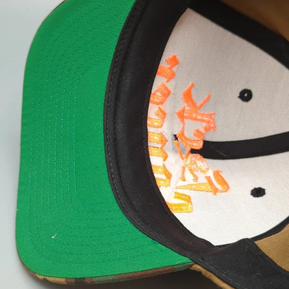 Fxck Cancer Camo Orange Snapback Hat Cap Yupoong OSFA Adjustable